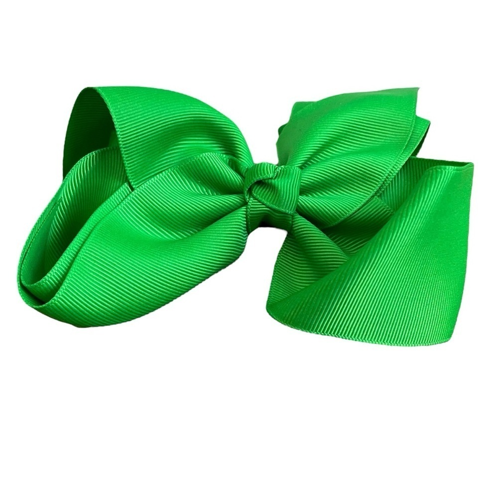 4/$25 Girls Green Ribbon Big Bow Hair Clip - Picture 2 of 4
